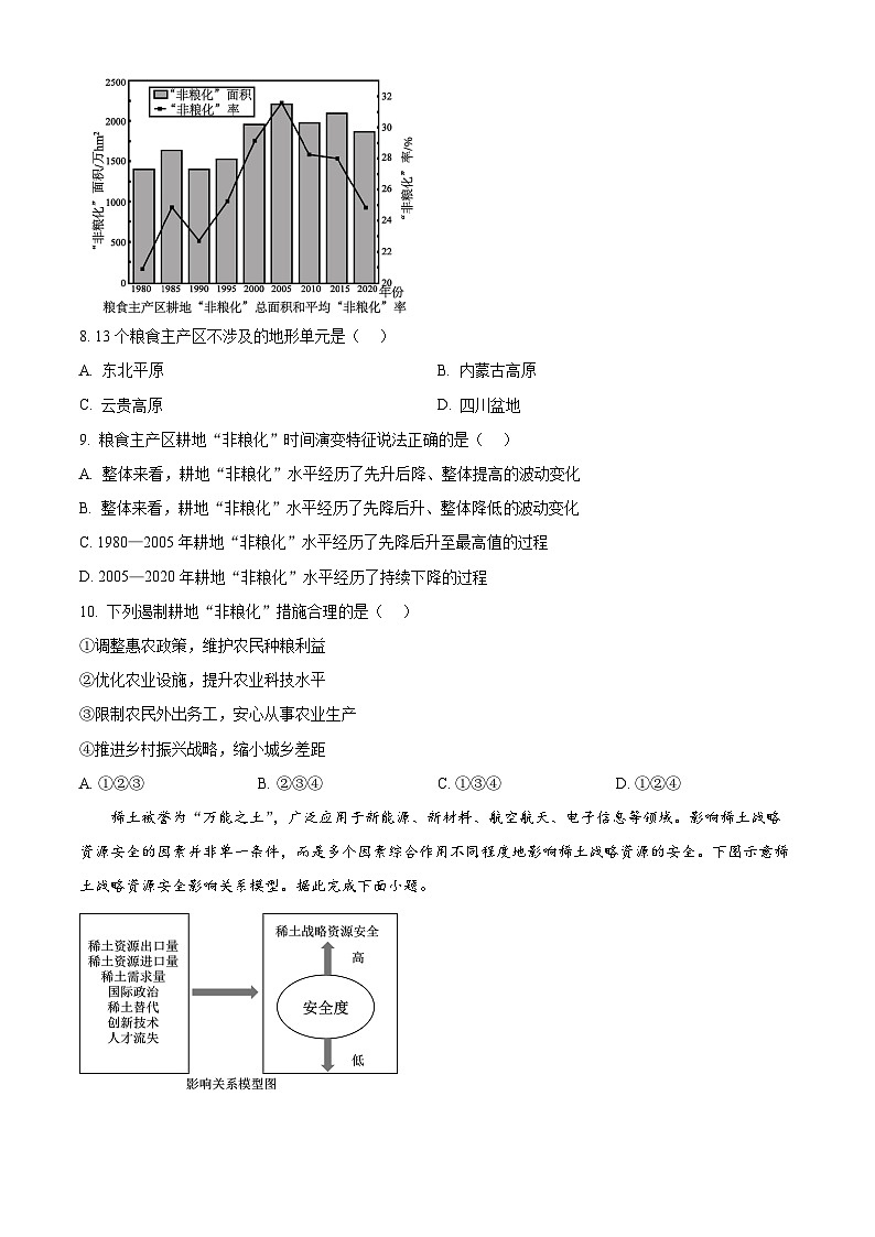 河北省部分学校2024-2025学年高二下学期4月期中联考地理试题（原卷版+解析版）第3页