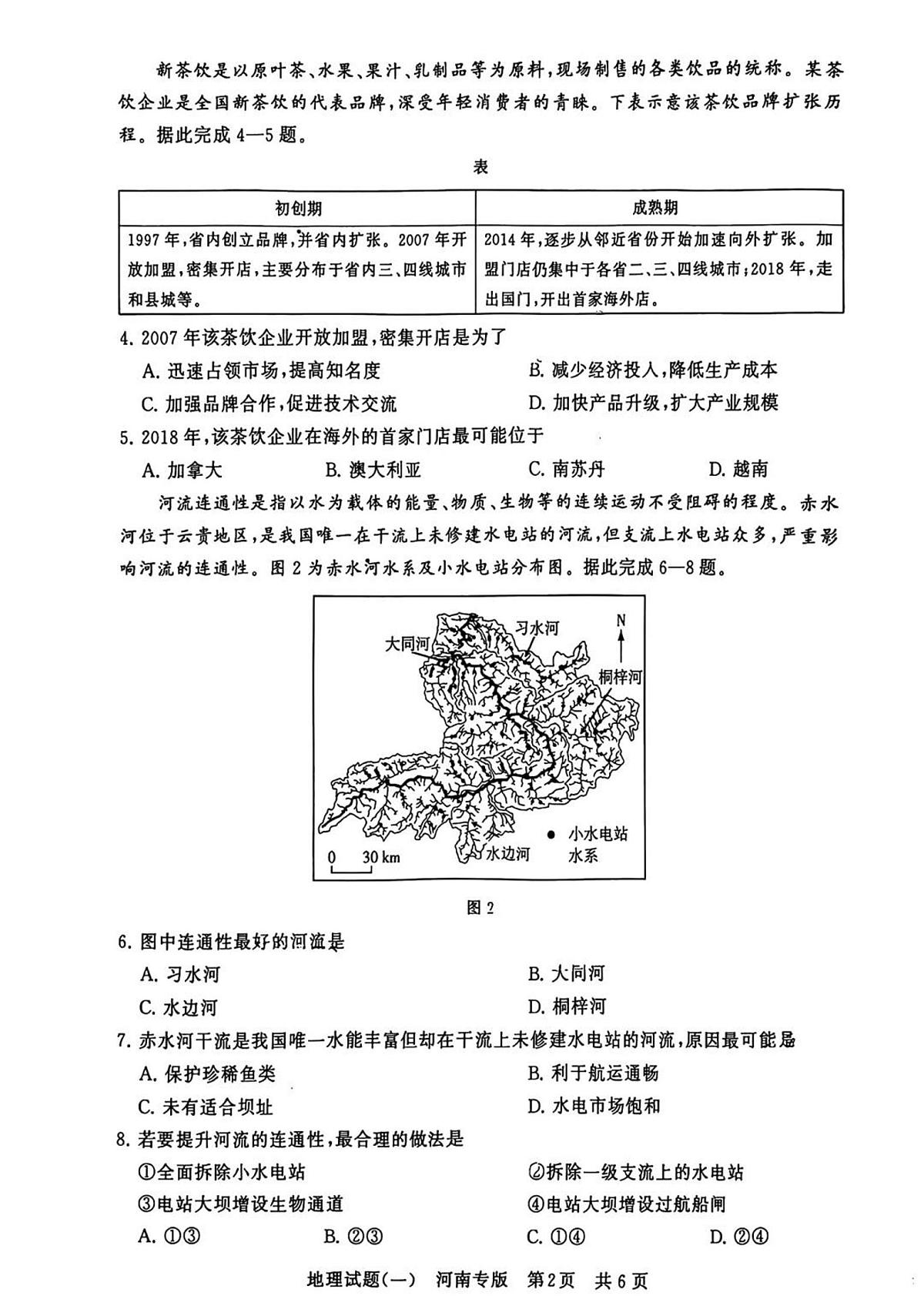 T8联盟2025届高三高考模拟全国统一考试压轴卷（一）-地理试题无答案第2页