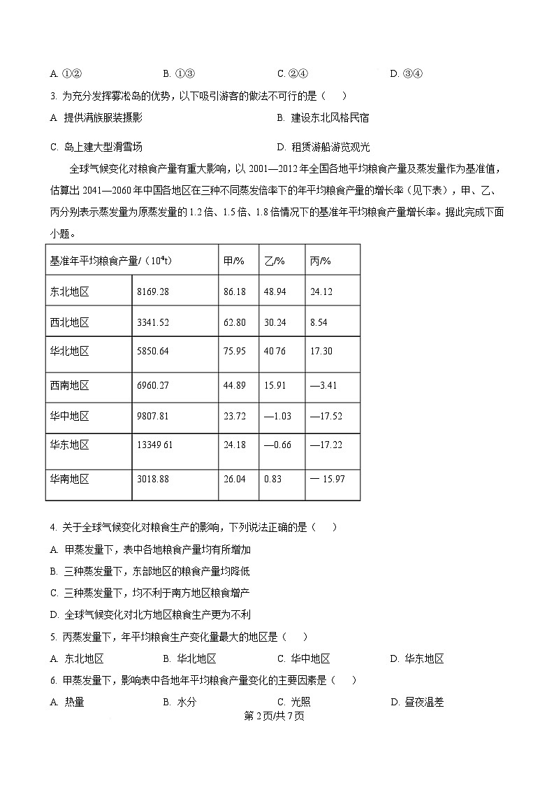 湖北省华大新高考联盟2024-2025学年高三下学期4月教学质量测评地理试题（原卷版）第2页