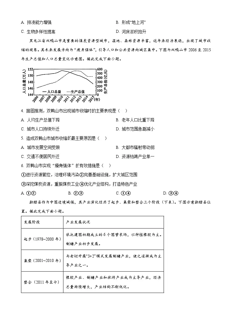 山东省聊城市2024-2025学年高二下学期期中地理试题（原卷版+解析版）第2页