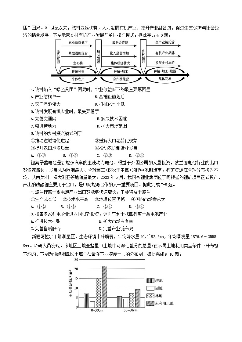 高二地理试题第2页
