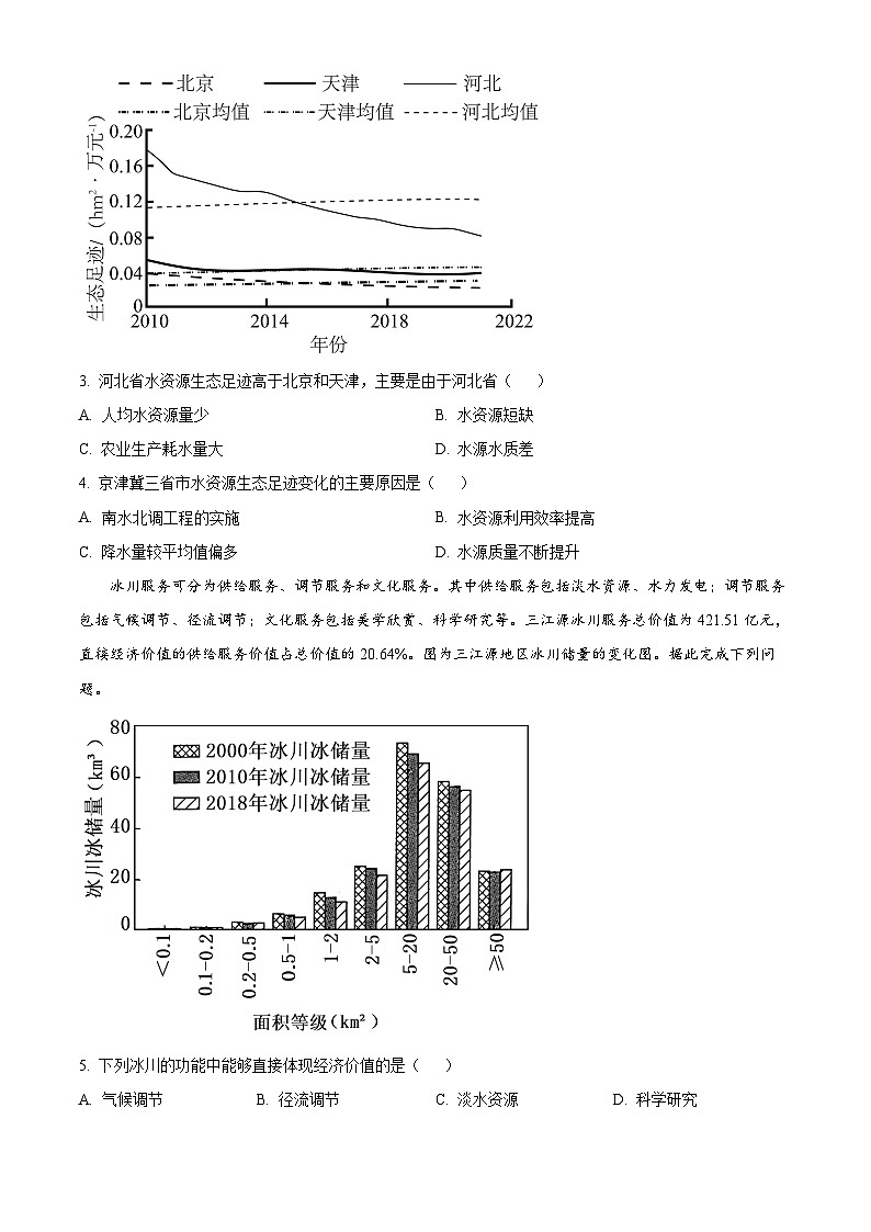 陕西省西安市雁塔区第二中学2024-2025学年高二下学期第一次月考地理试题（原卷版+解析版）第2页