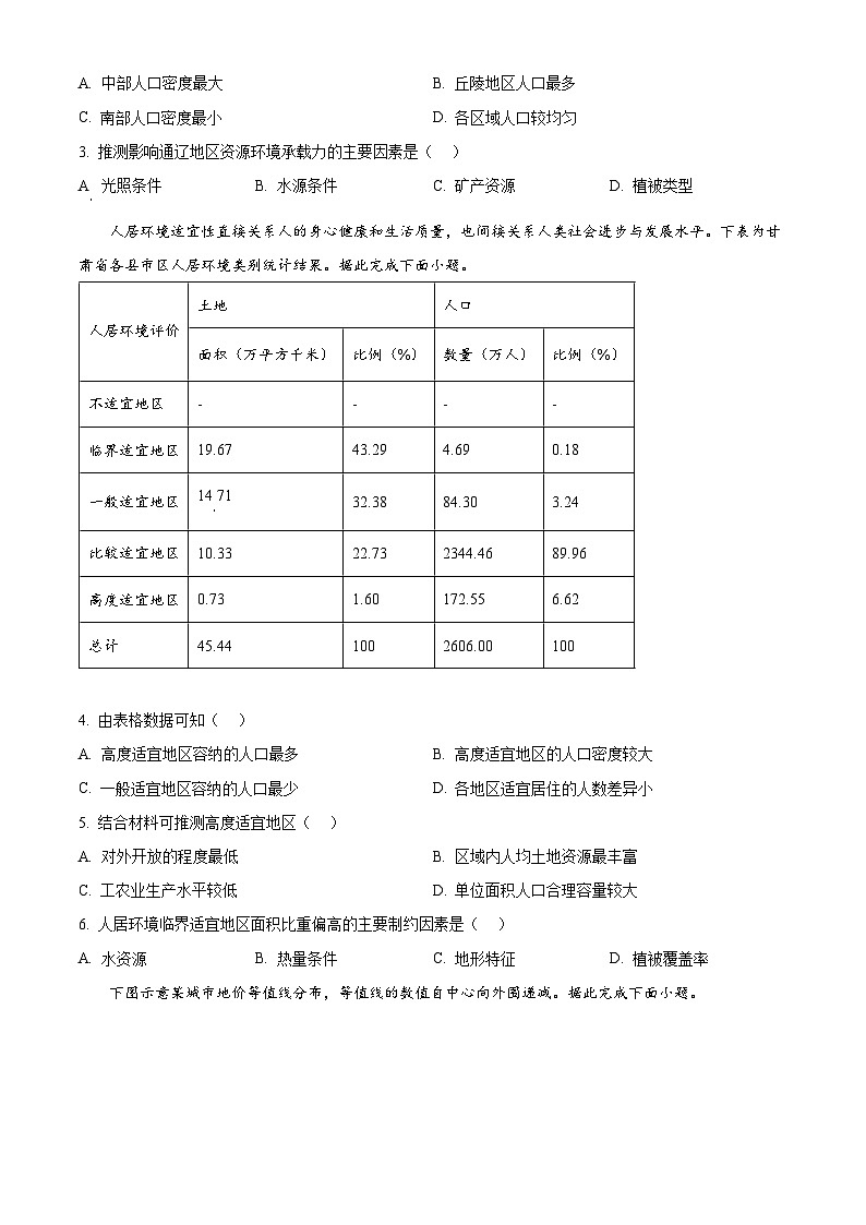 陕西省榆林市府谷县府谷中学2024-2025学年高一下学期3月月考地理试题（原卷版+解析版）第2页