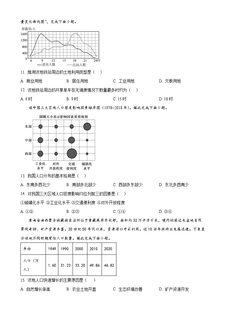 四川省成都市树德中学2024-2025学年高一下学期4月阶段性测试地理试题（原卷版+解析版）第3页