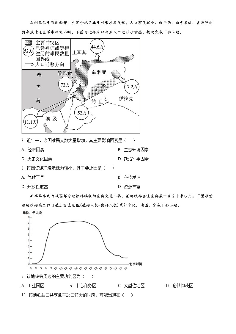 天津市静海区第四中学2024-2025学年高一下学期5月期中地理试题（原卷版+解析版）第2页
