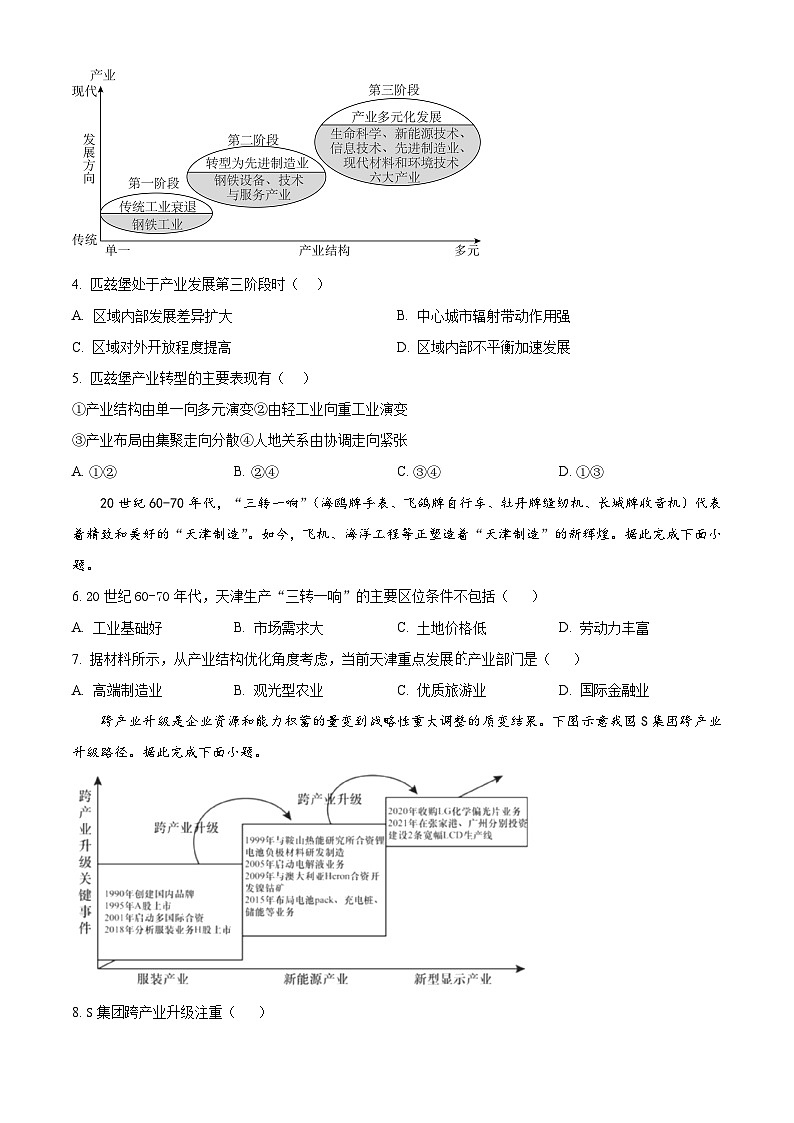 天津市武清区城关中学2024-2025学年高二下学期3月月考地理试题（原卷版+解析版）第2页