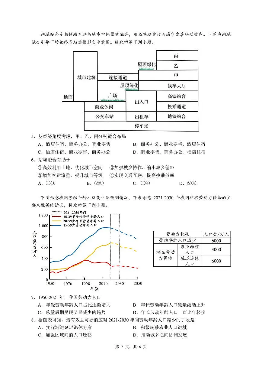 广东省四校（华附、省实、广雅、深中）2023-2024学年高二下学期期末联考地理试题第2页