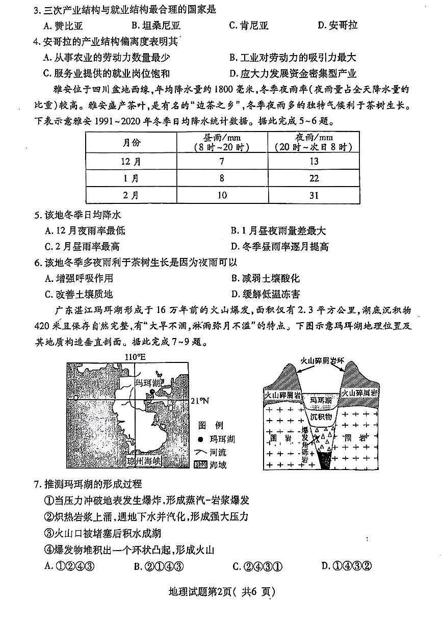 山西省临汾市2025届高三高考模拟第三次模拟-地理试题+答案第2页