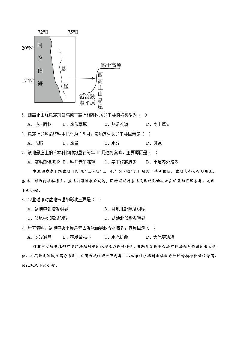 福建省厦门双十中学2024-2025学年高二下学期4月期中考试地理试卷（Word版附答案）第2页
