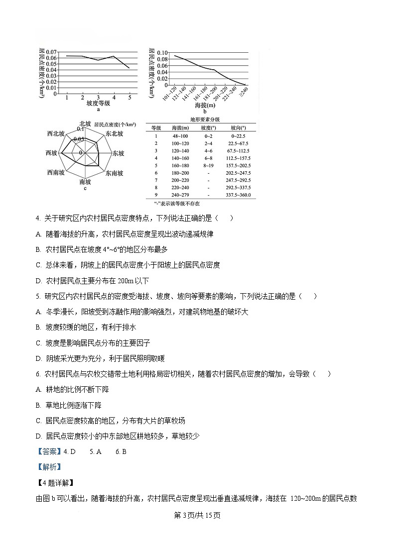 湖南省长沙市长郡中学2024-2025学年高三下学期一模地理试题 Word版含解析第3页
