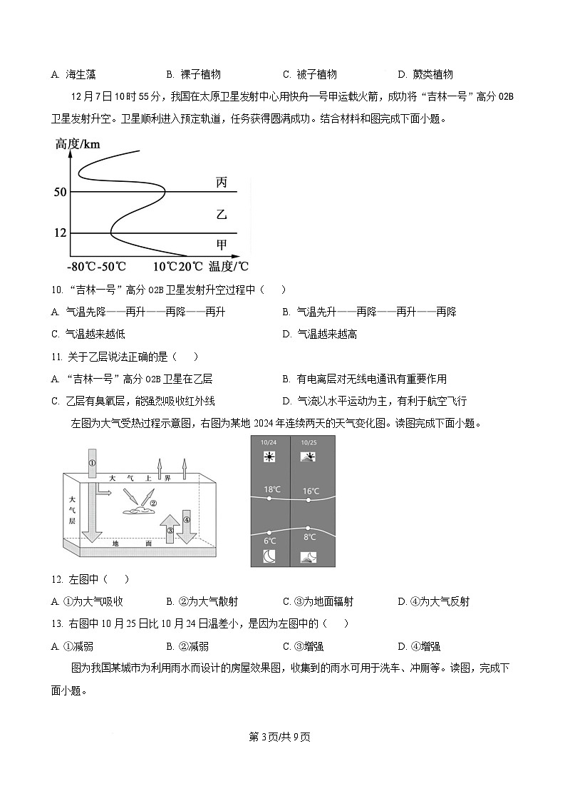 四川省眉山市仁寿县校际联考2024-2025学年高一下学期4月期中地理试题（原卷版）第3页