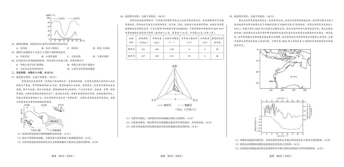 安徽省合肥一中2025届高三高考模拟最后一卷-地理试题+答案第2页