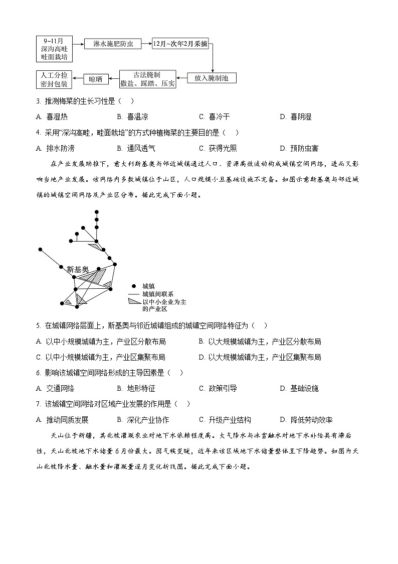 2025届湖北省部分学校高三下学期模拟信息卷二地理试题（原卷版+解析版）（高考模拟）第2页