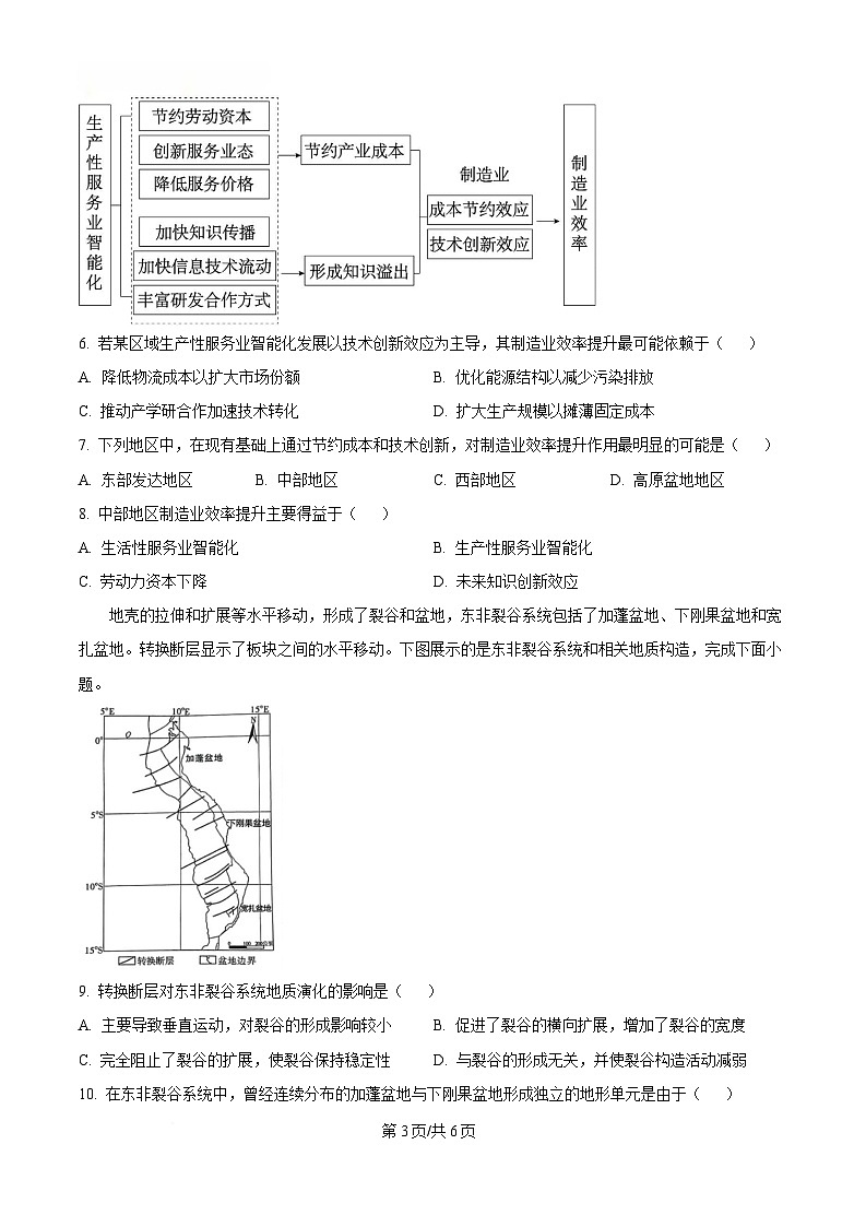 2025届湖南省湘潭市高三下学期5月高考适应性模拟考试地理试题（原卷版）第3页