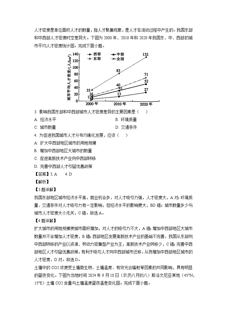 2025届河南省名校学术联盟高三下学期模拟冲刺（二）地理试卷（解析版）第2页