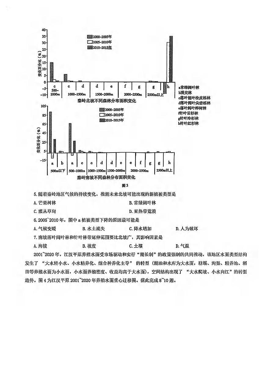 地理丨重庆巴蜀中学2025届高考适应性月考卷（九）试卷及答案第3页