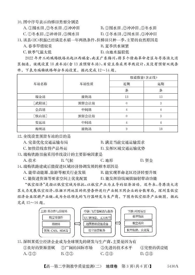 地理-广东省八校联盟2024-2025学年高一下学期6月教学质量监测（二）试卷+答案第3页