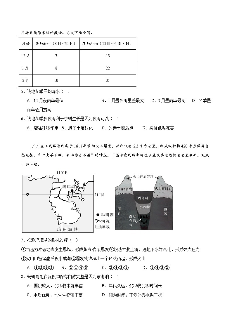 山西省临汾市2025届高三下学期考前适应性训练考试（三）地理试卷（Word版附答案）第2页