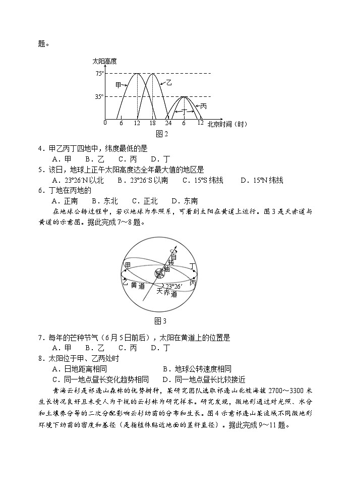 江苏省泰州中学2024-2025学年高一下学期5月学情调研测试地理试卷（Word版附答案）第2页