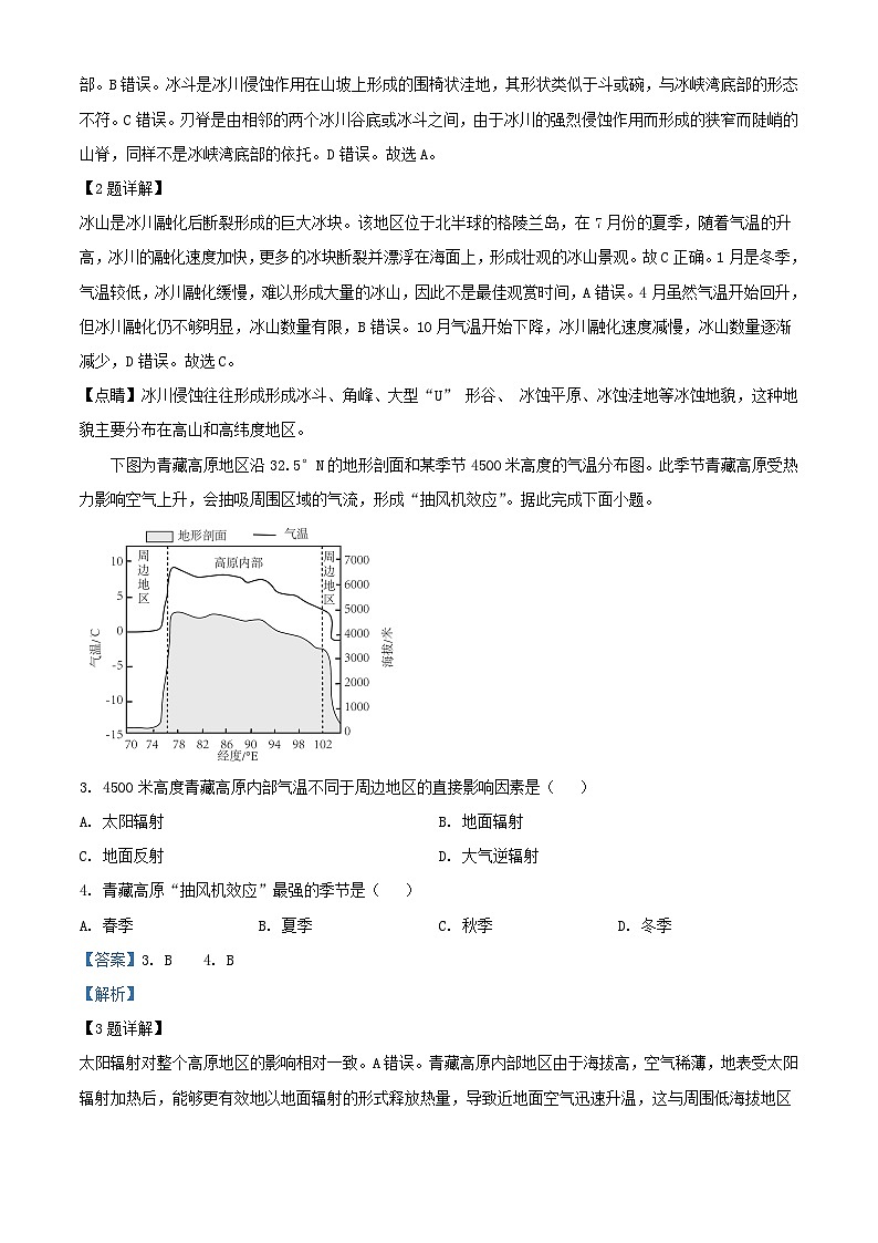 山东省济南市2023_2024学年高一地理上学期1月期末考试试题含解析第2页