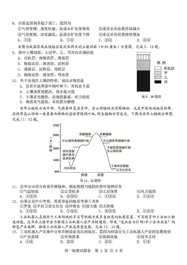 浙江省杭州地区（含周边）重点中学2024-2025学年高一下学期期中考试 地理 PDF版含答案第3页