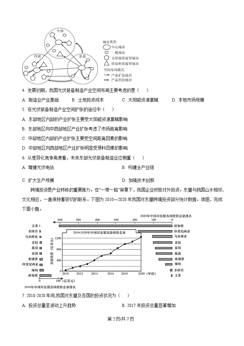 四川省成都外国语学校2024-2025学年高二下学期5月检测地理试题 （原卷版）第2页