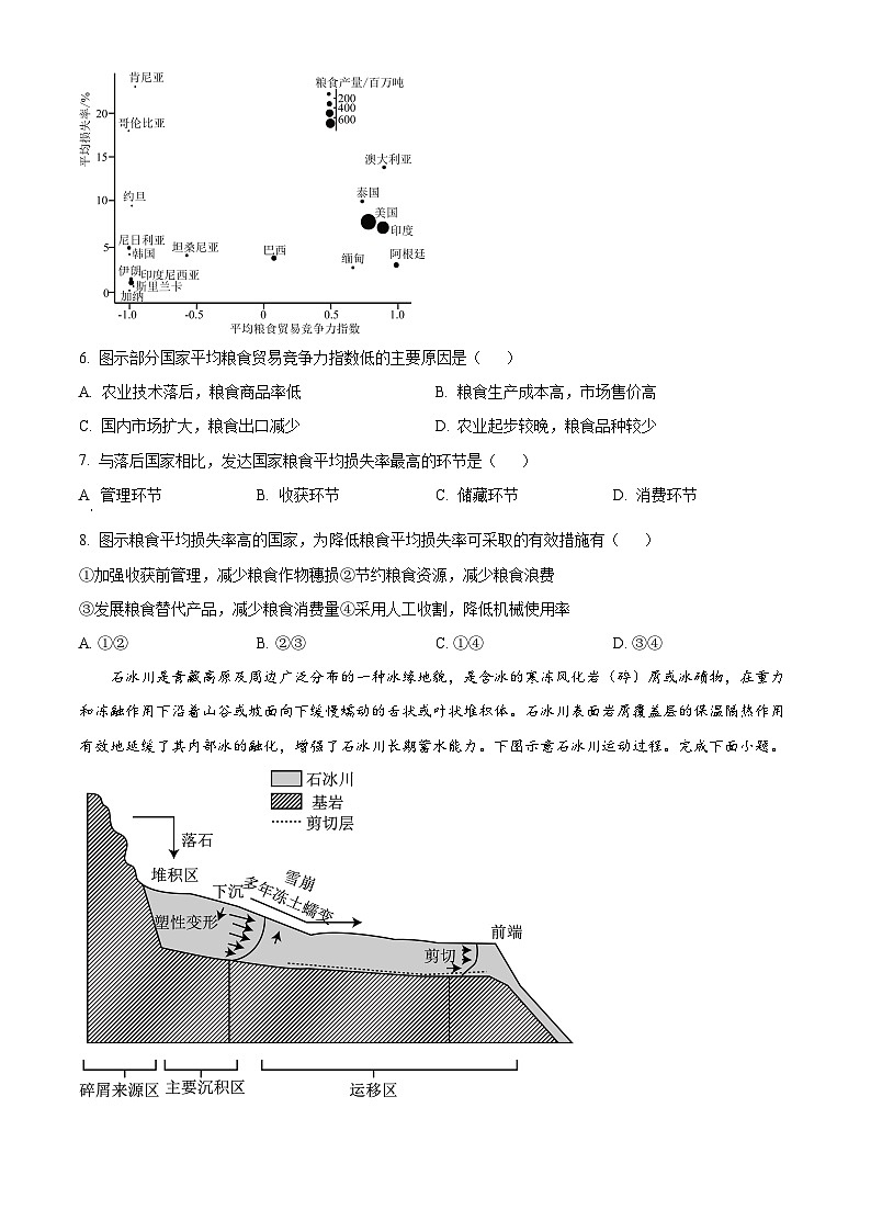 精品解析：湖南省湘西土家族苗族自治州2023-2024学年高二下学期期末自检地理试卷 （原卷版）第3页