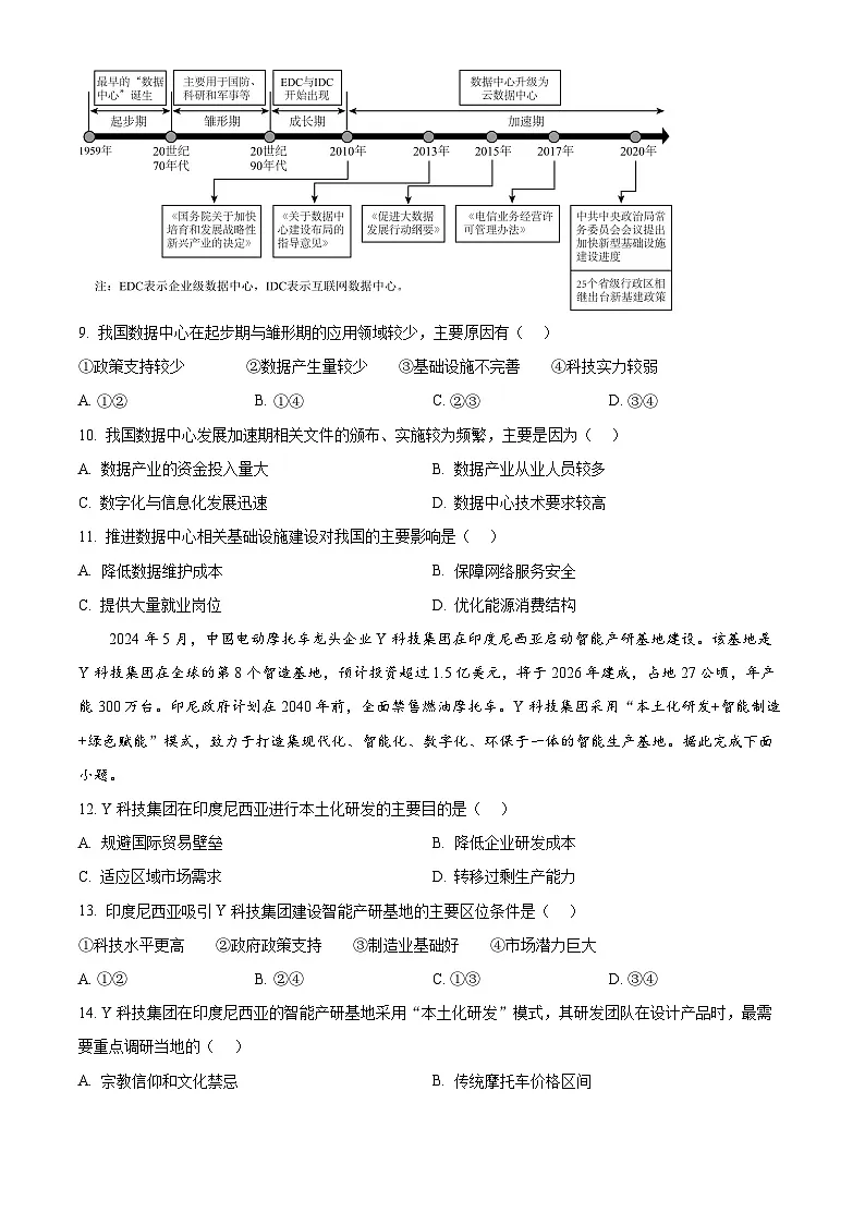 山东省青岛市胶州市实验中学2024-2025学年高一下学期6月月考地理试题第3页