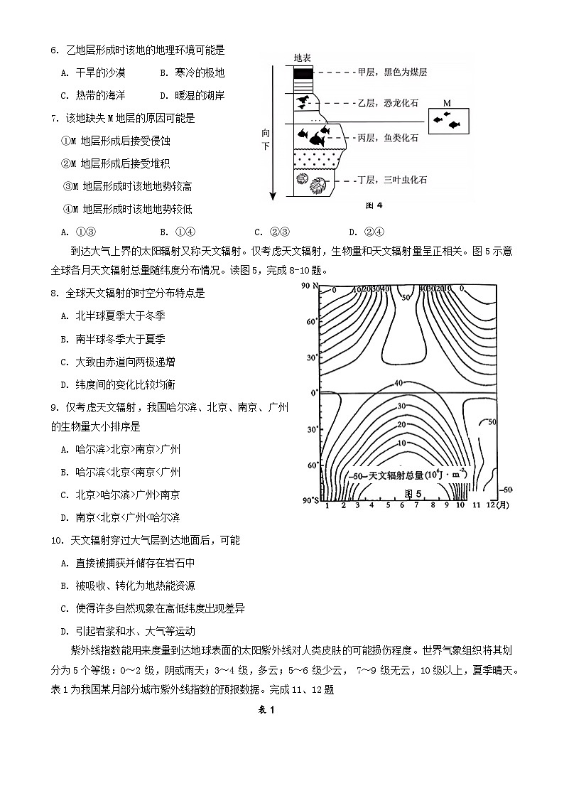 北京市2024_2025学年高一地理上学期期中试题第2页