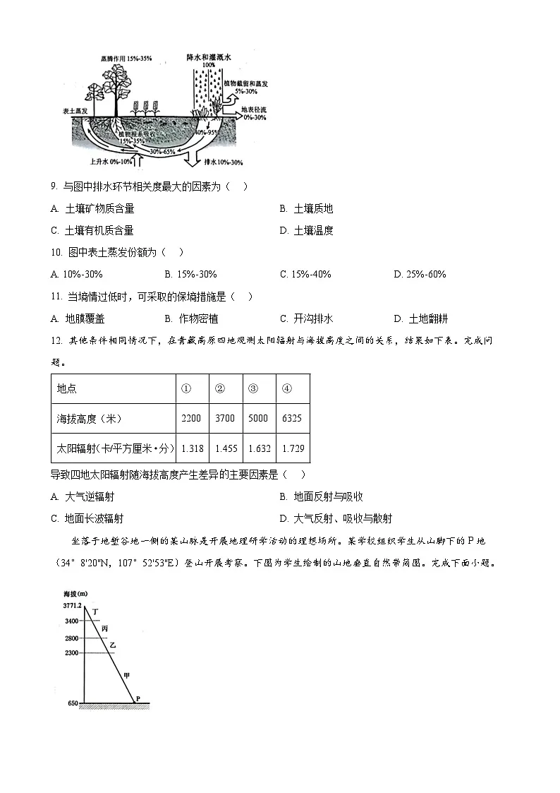 2025年浙江6月高考地理真题（原卷版）第3页