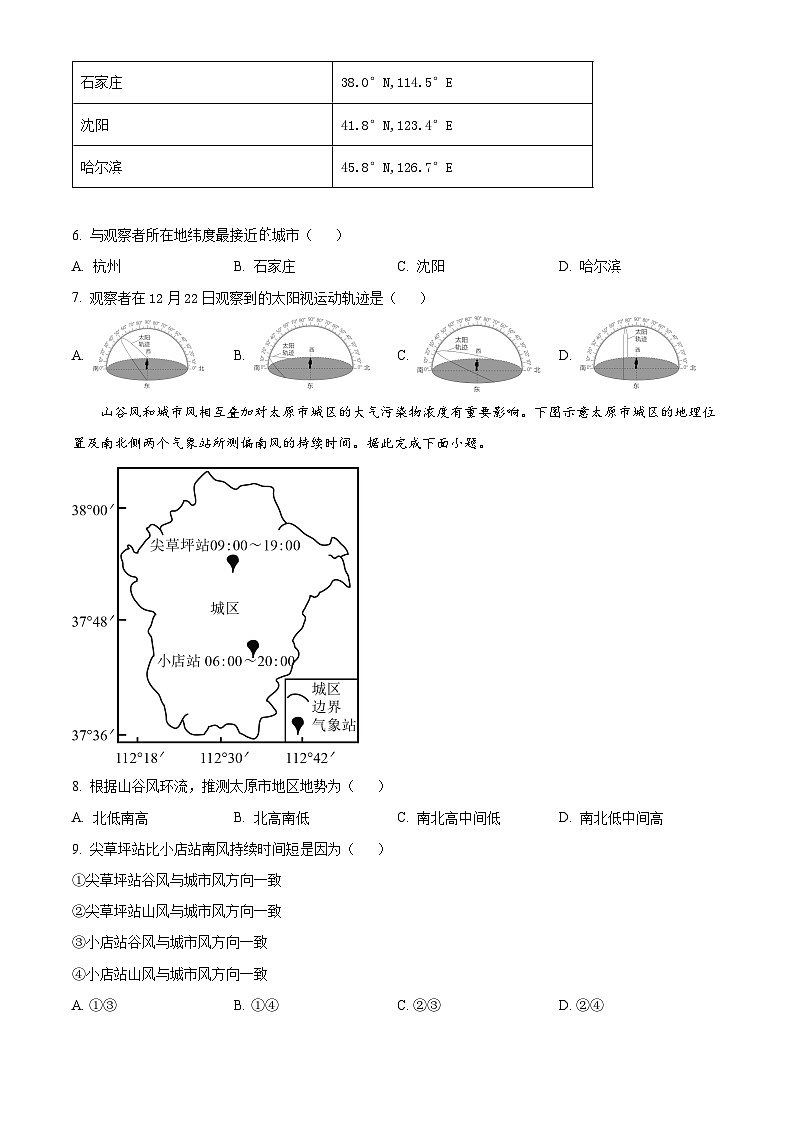 湖南省长沙大学附属中学2024-2025学年高二下学期6月月考地理试题（原卷版）第3页
