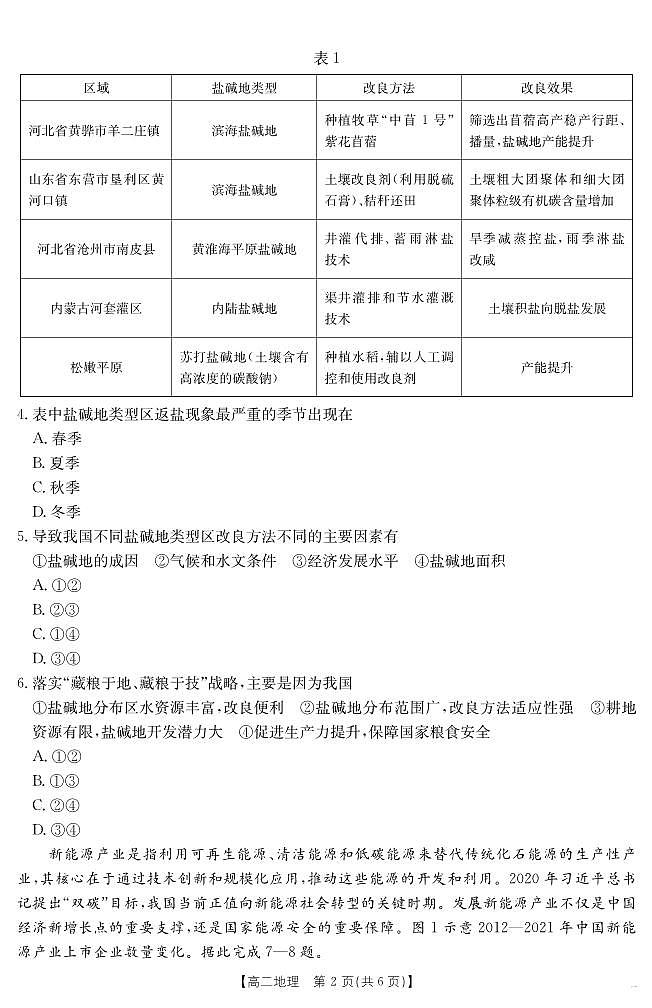 云南省曲靖市2024-2025届高二下学期阶段性诊断考试 地理第2页