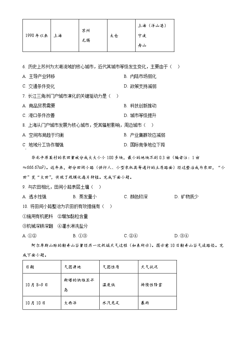 【地理 高考西北卷】2025年高考招生考试真题地理试卷（适用陕西、山西、青海、宁夏四省）第3页