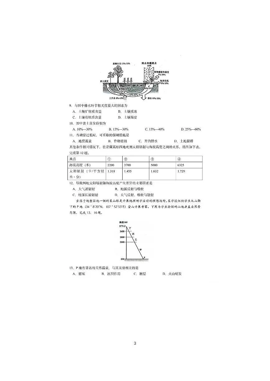 2025年6月浙江省普通高校招生选考科目考试地理（图片版，含答案）第3页