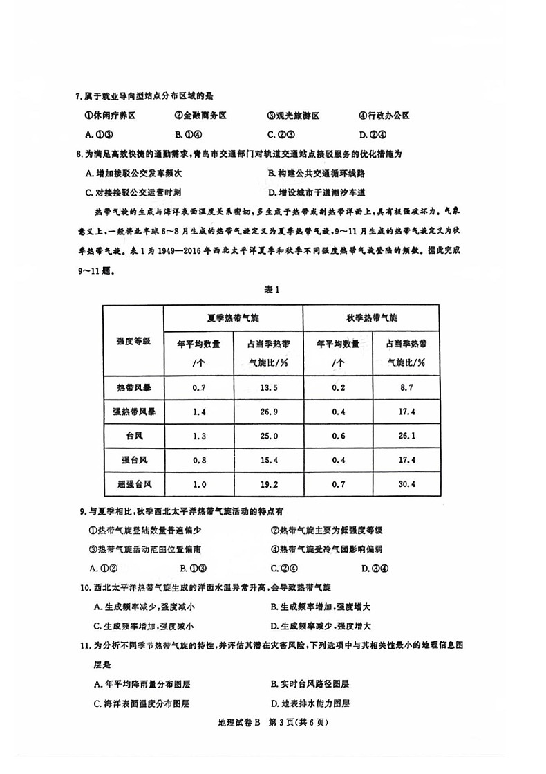 2025届广东省广州市高三年级上学期8月摸底考-地理试题（含答案）第3页
