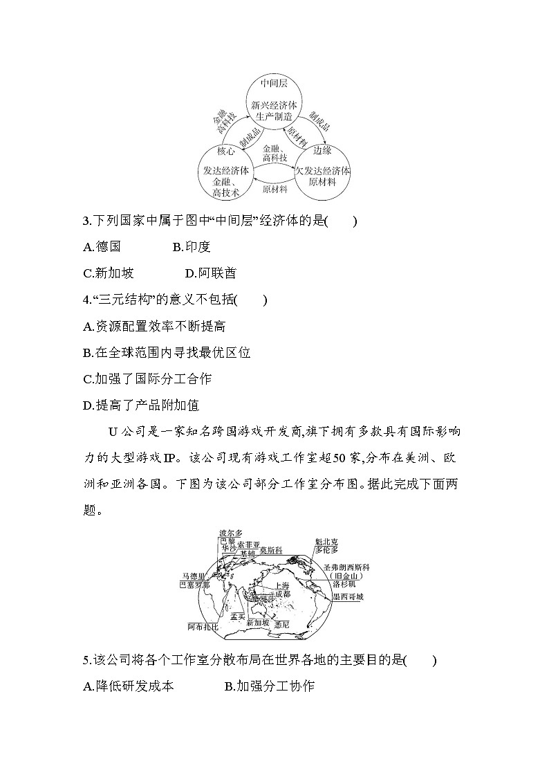 第四节　国际合作分层训练（含答案解析）-人教版地理高二上册（选必二）第2页
