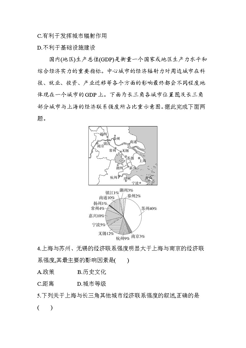 第三章专题强化练5　城市的辐射功能（含答案解析）-人教版地理高二上册（选必二）第2页