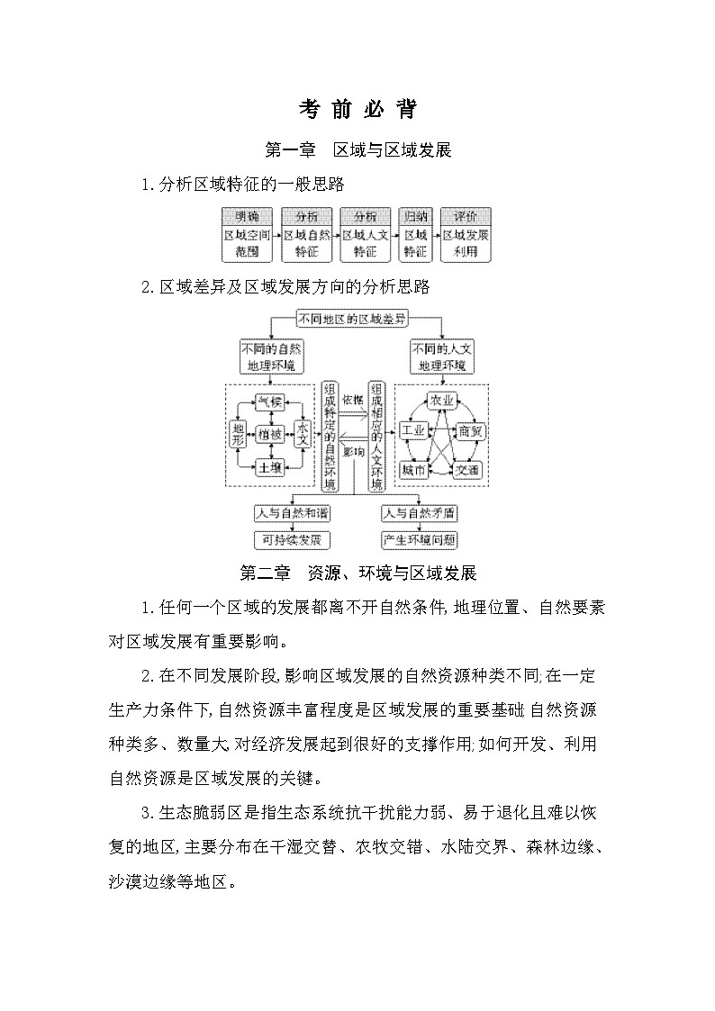 人教版高二上册地理选择性必修二考前必背知识清单第1页
