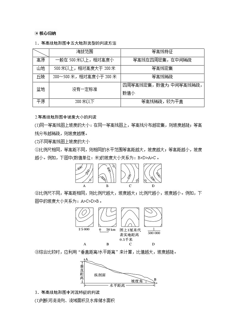 第一部分　第一章　课时2　等高线地形图的判读和计算（教师版）第3页