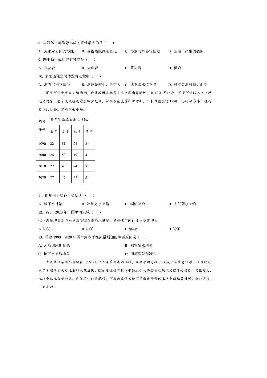 2024～2025学年福建省福州市山海联盟协作校高二下7月期末地理试卷(含答案)第3页