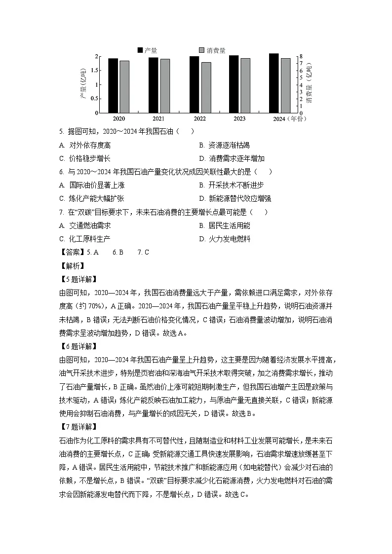 山西省吕梁地区卓越联盟2024-2025学年高二5月冲刺考（B卷）地理试卷（解析版）第3页