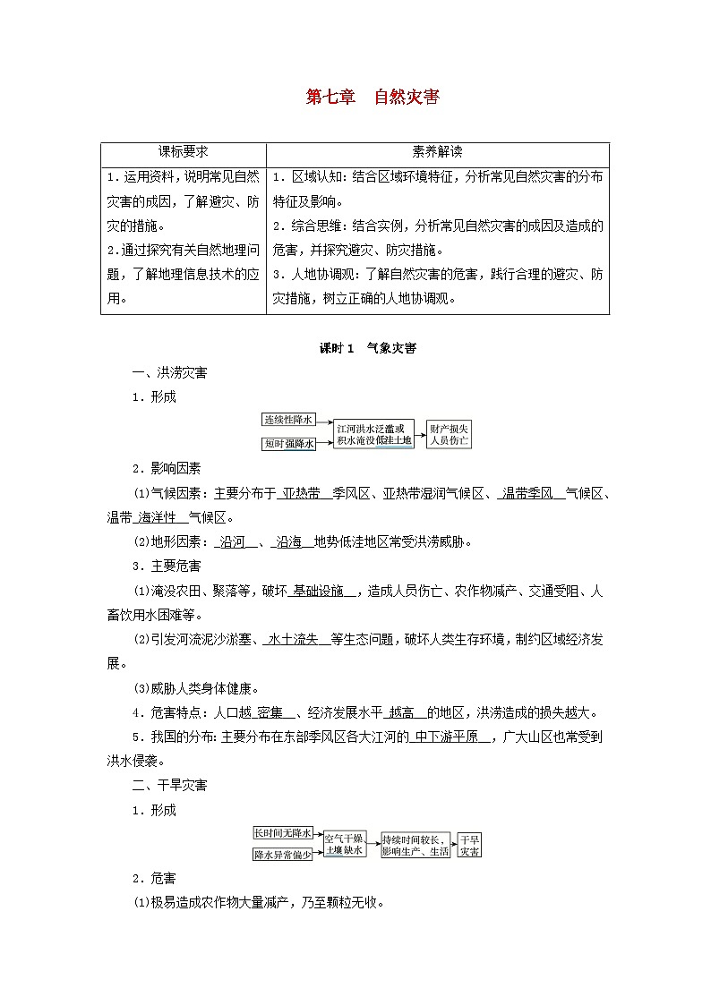 2026版高考地理一轮总复习夯实基础训练题第七章自然灾害课时一气象灾害第1页