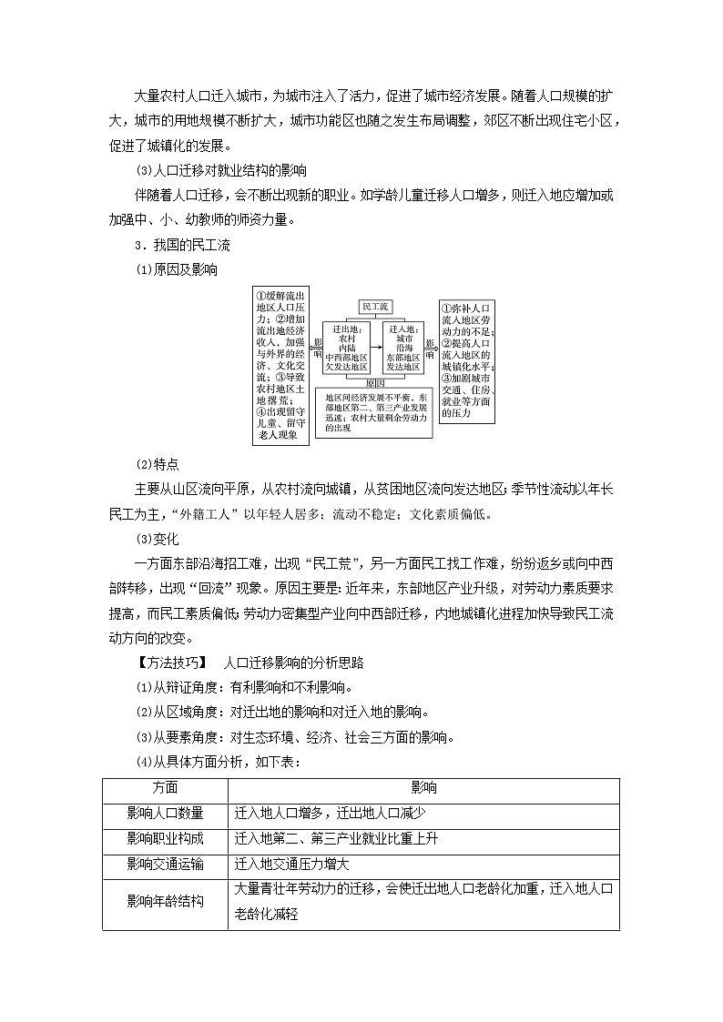 2026版高考地理一轮总复习析题导练第八章人口第二讲人口迁移考点二人口迁移的时空特点及影响第2页