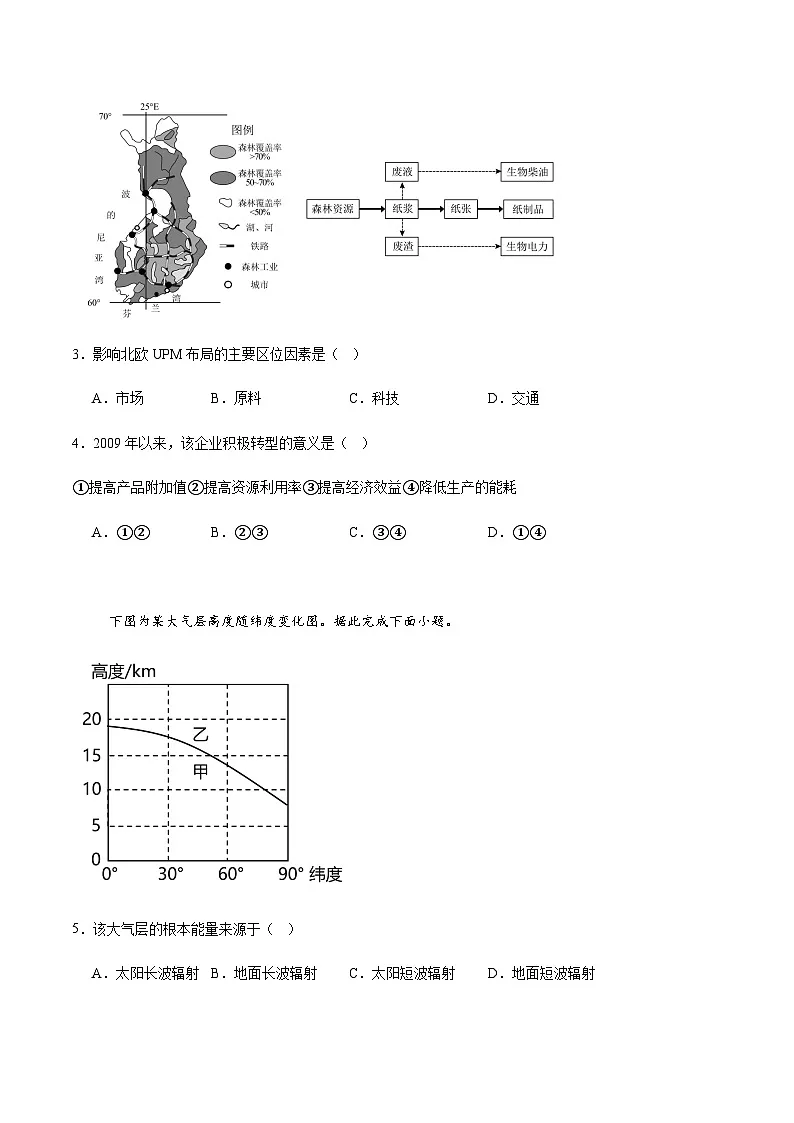 云南省丽江市第一高级中学2024-2025学年高二下学期期末质量检测地理试卷（含答案）第2页