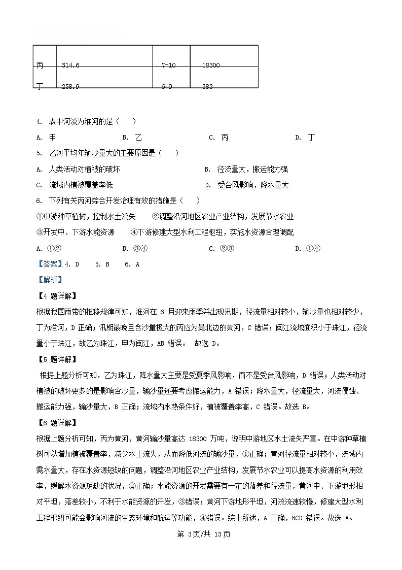 湖北省武汉市2024_2025学年高二地理下学期期中联考试题含解析第3页