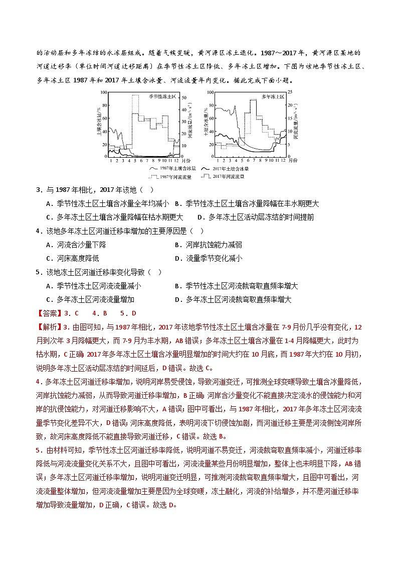 备战2026年高考精品试题汇编 地理 专题06 自然环境的整体性与差异性 Word版含解析第3页