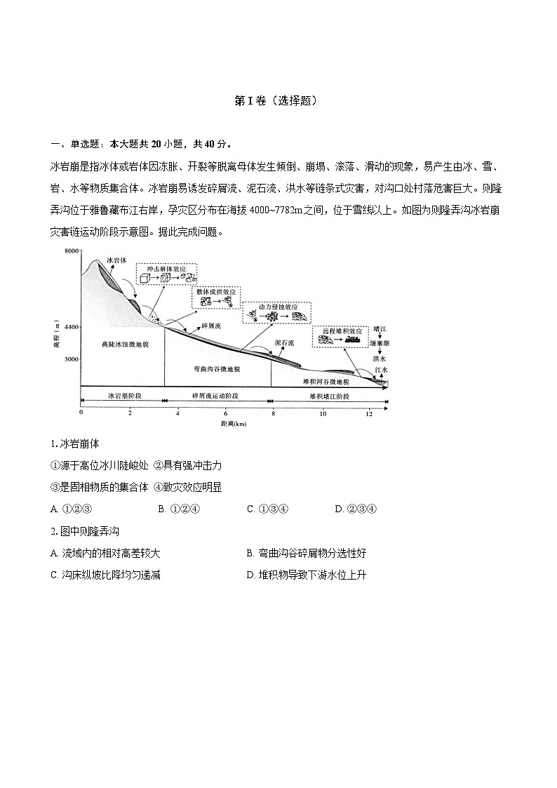 第四章第二节 地貌的观察  同步练习（含解析）人教版（2019）地理高中必修第一册第1页