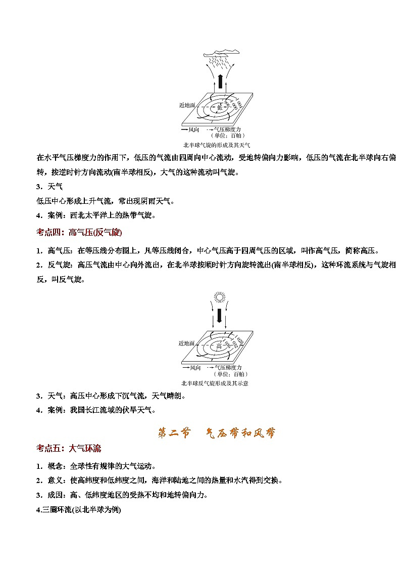 人教版2019选择性必修一第三章 大气的运动（知识清单）（背记版）第3页