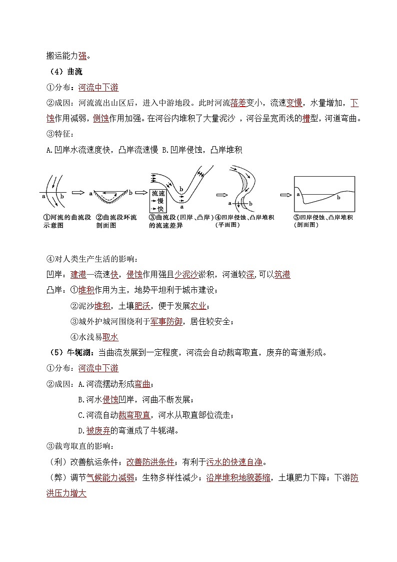 湘教版高一地理必修一第二章 地球表面形态（知识清单）（背记版）第3页