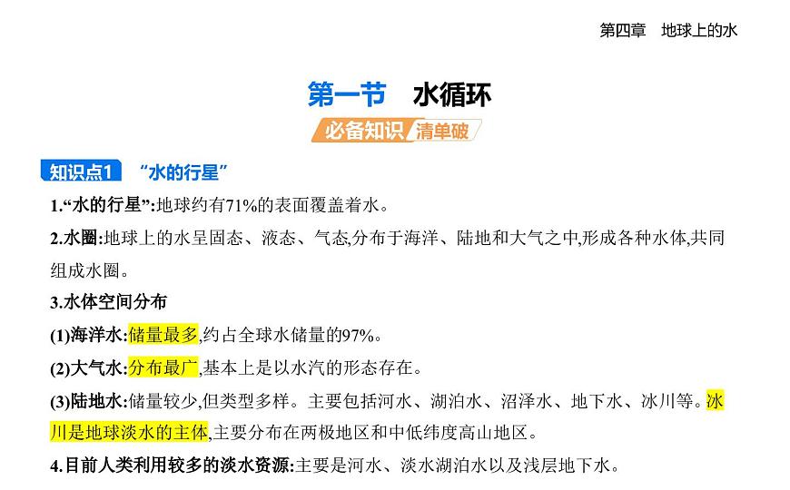 第一节　水循环知识点串讲课件-湘教版高中地理高一上册（必修一）第1页